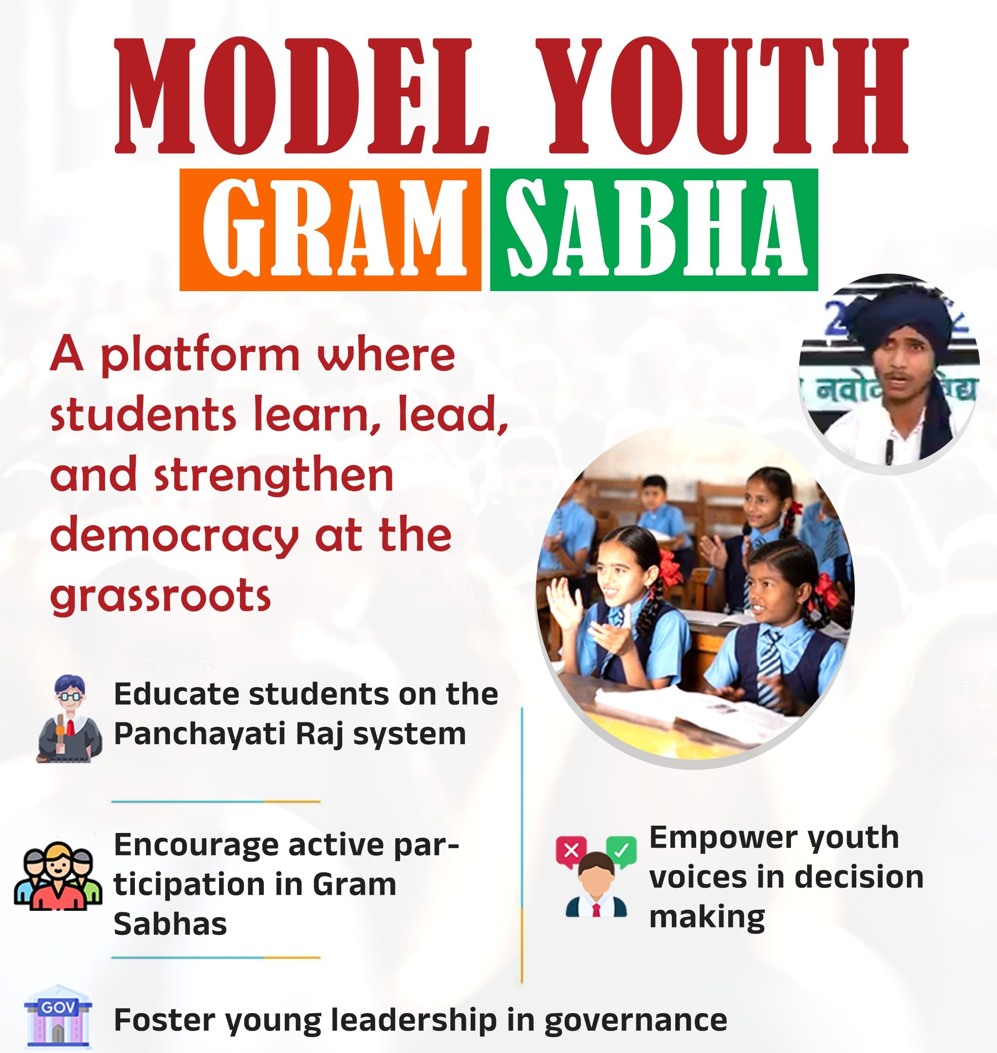 “Model Youth Gram Sabha” in Schools “Model Youth Gram Sabha” in Schools