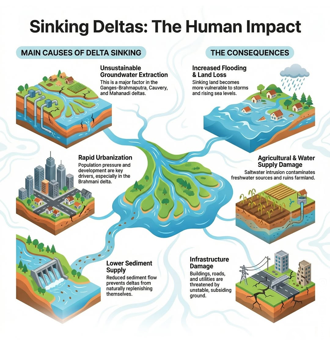 India&rsquo;s River Deltas Sinking at Alarming Rates