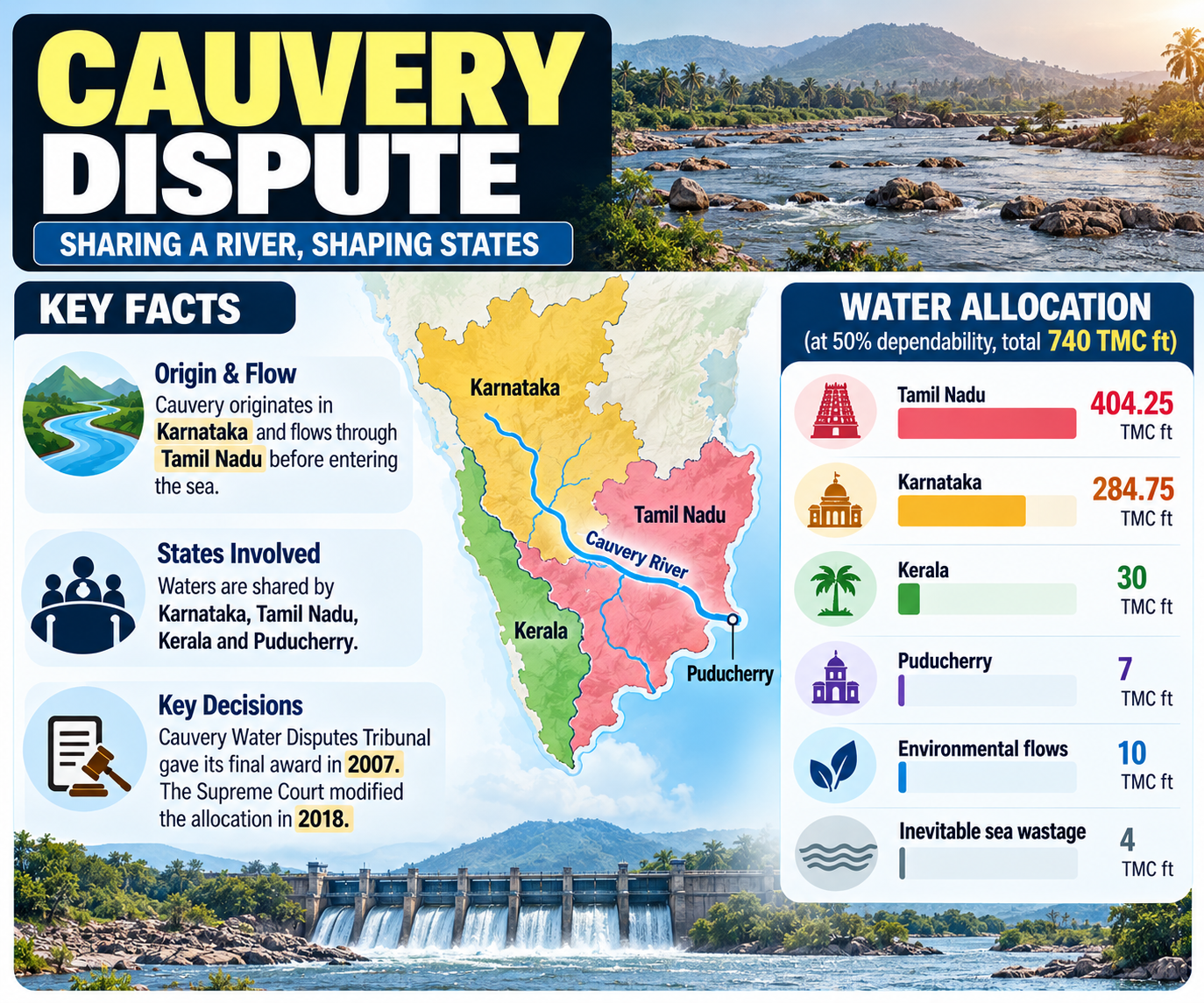 Cauvery Water Allocation Cauvery Water Disputes