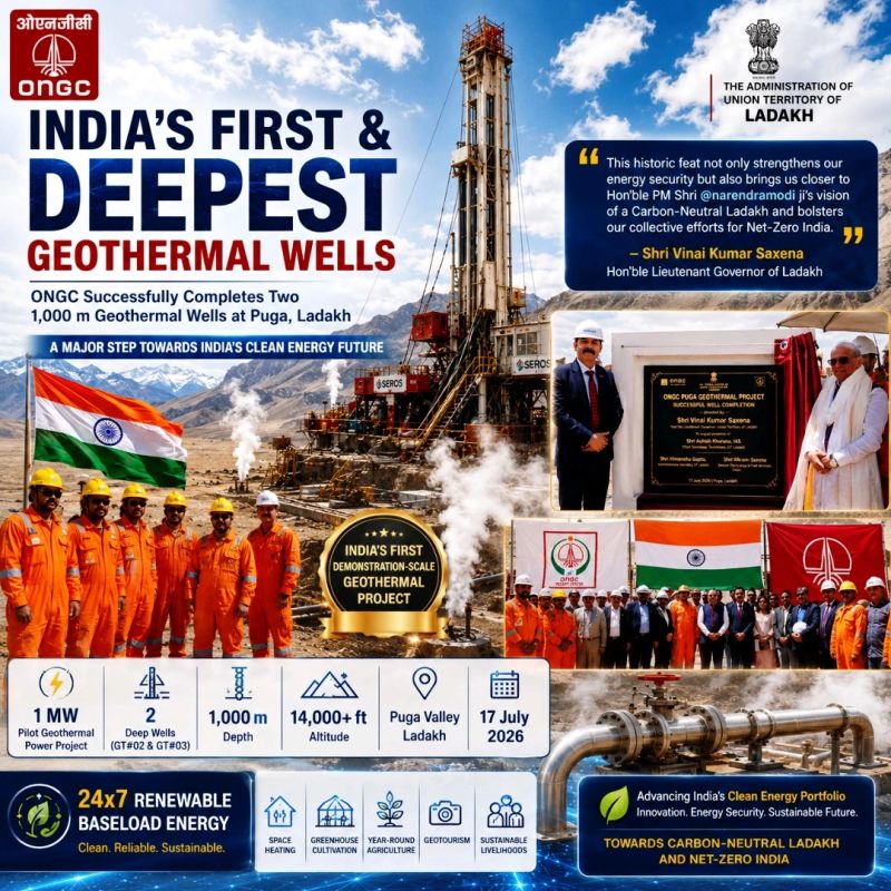India's First Deep Geothermal Wells at Puga Valley