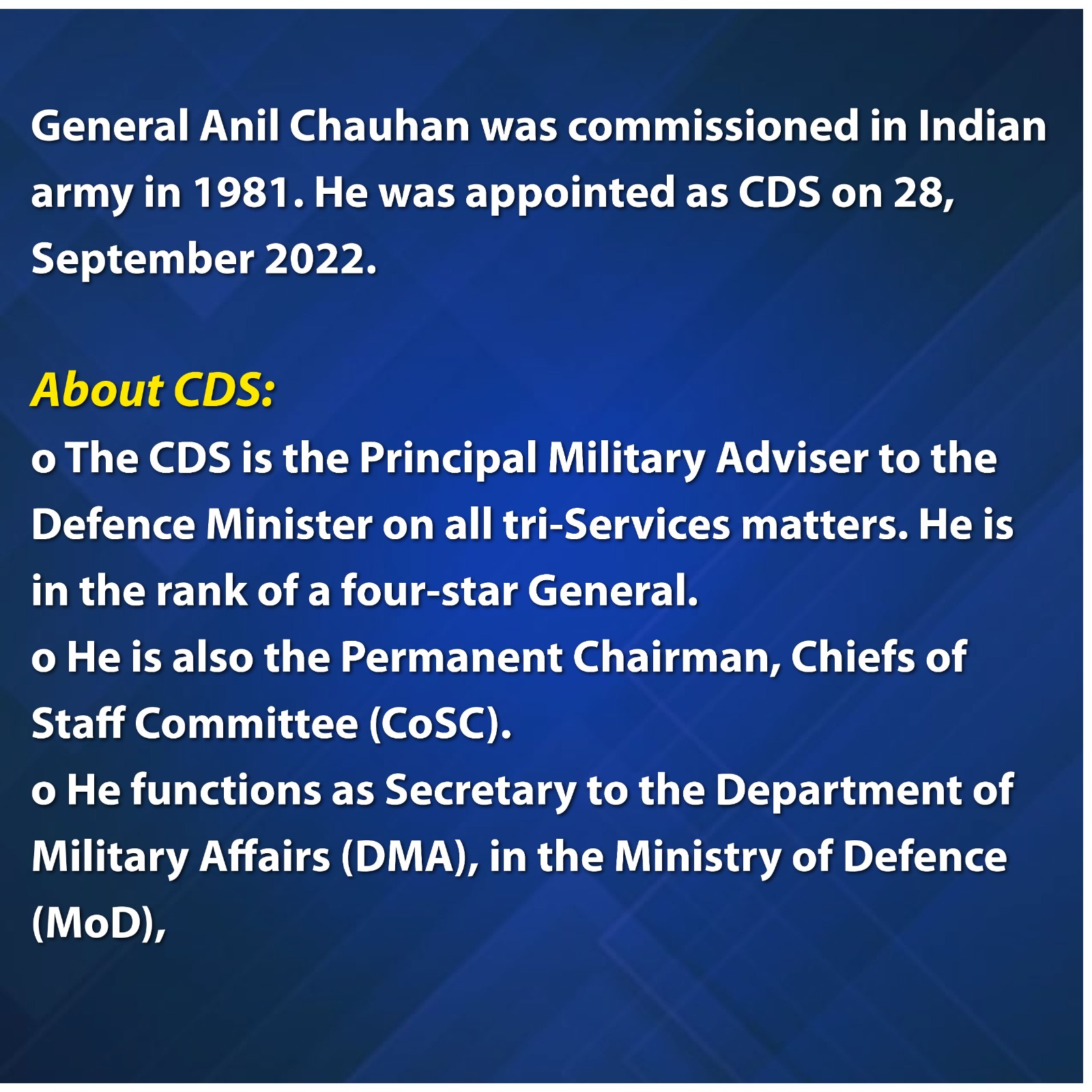 Indian Government Extends General Anil Chauhan's Service as CDS