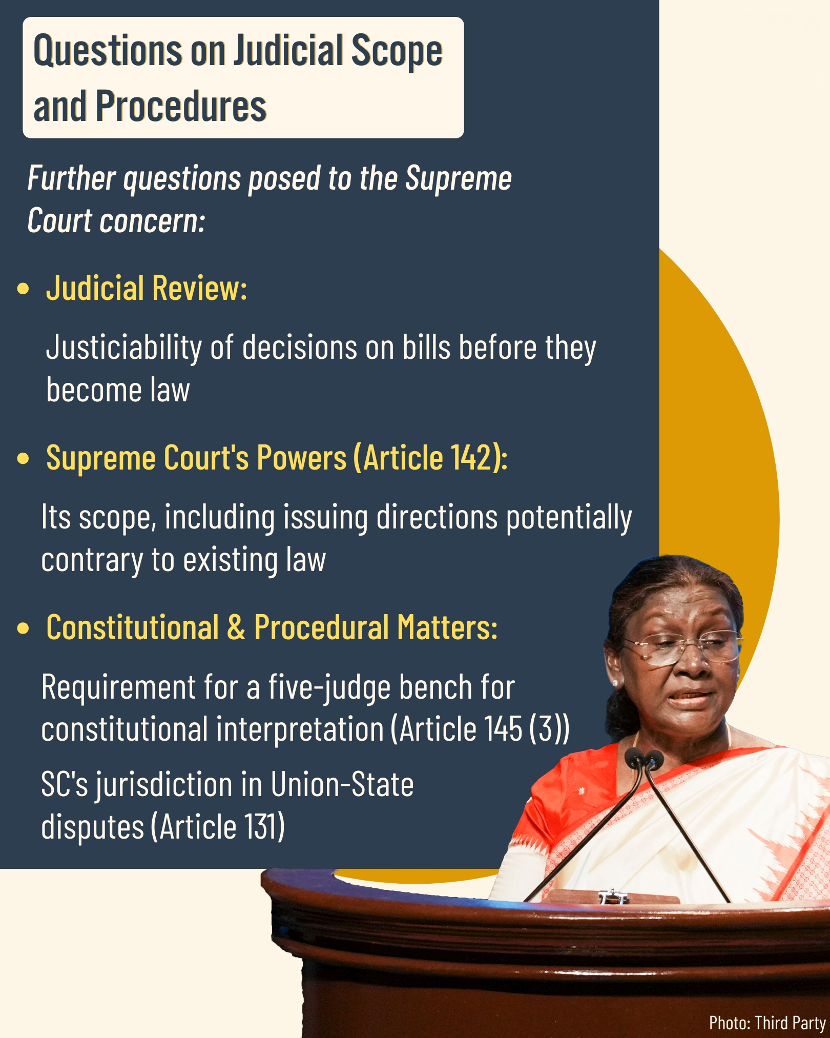President Seeks Supreme Court Opinion on Bill Assent Timelines